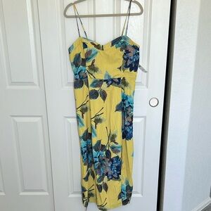 Abercrombie & Fitch Yellow Camille Midi Dress